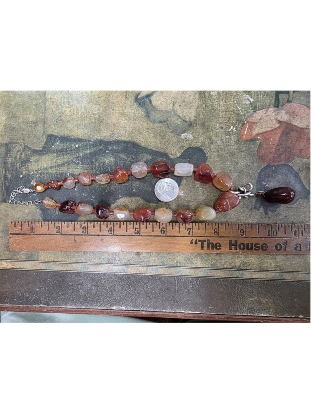 Vtg Carolyn Pollack Heart RD Sterling Silver Carnelian Agate Chunky Necklace 76